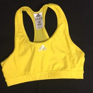 Yellow Adidas sports bra